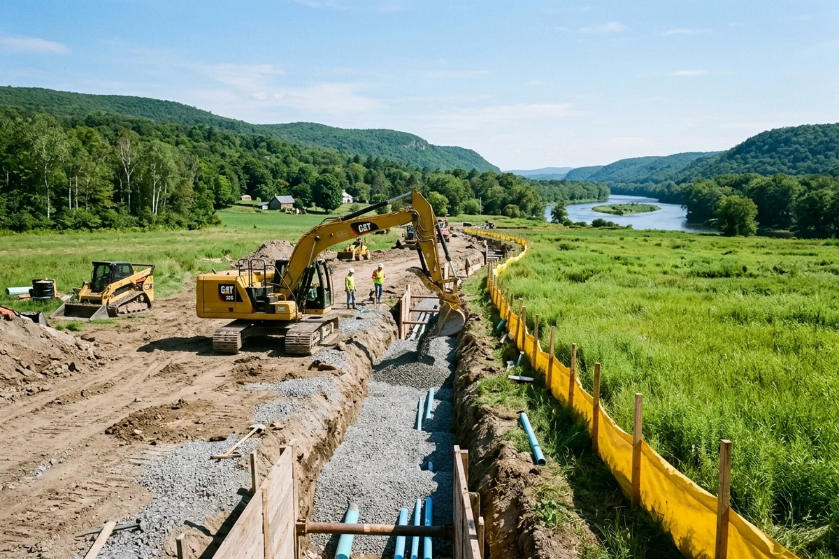 River-valley ground — illustration of conditions relevant to sewer work in Suffield