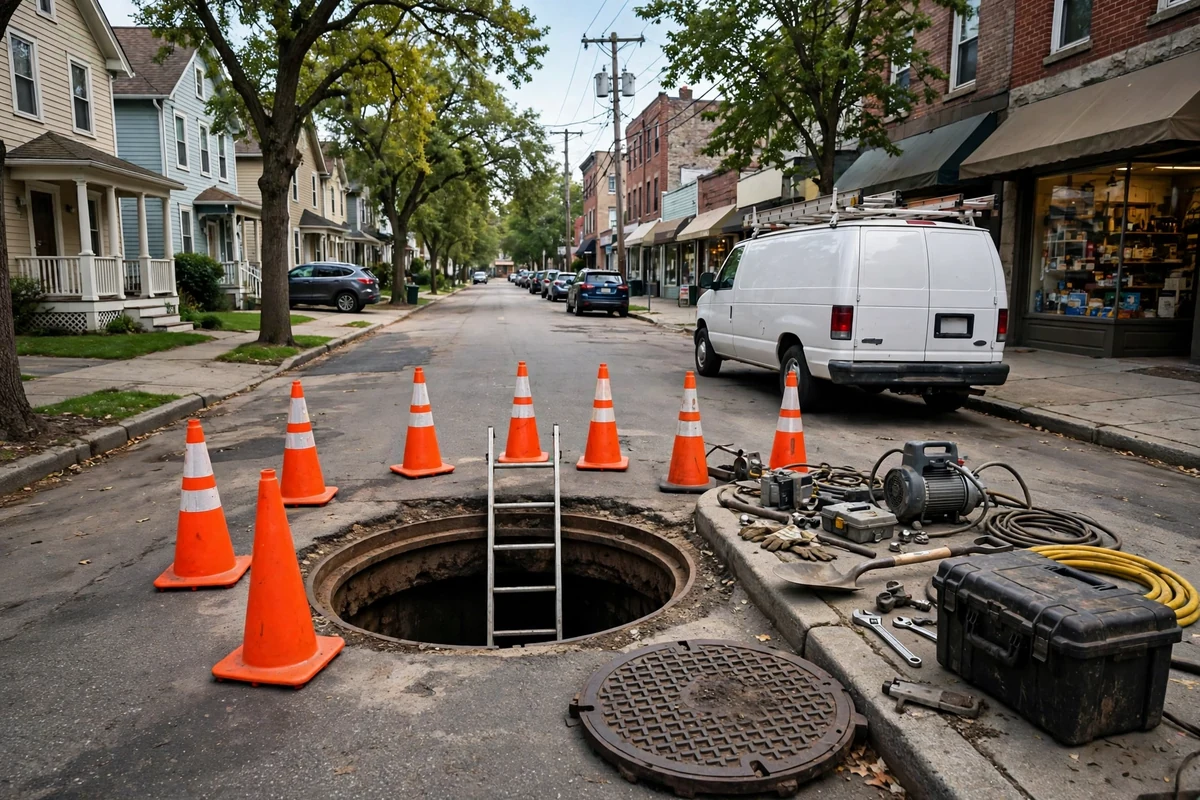Older, denser neighborhoods — illustration of conditions relevant to sewer work in Bloomfield